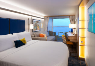 Infinite Ocean View Balcony bedroom onboard Royal Caribbean