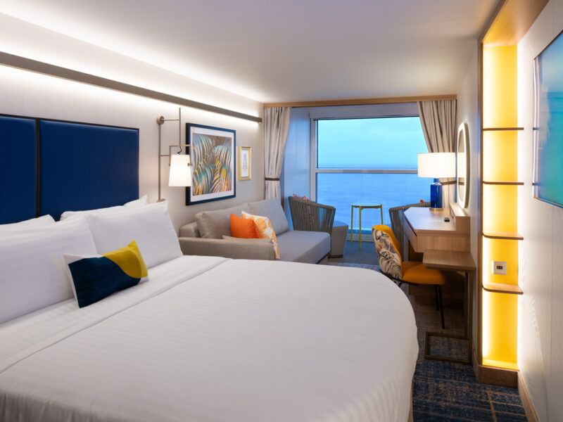 Infinite Ocean View Balcony bedroom onboard Royal Caribbean