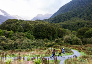 Hikers in Wanaka Otago on The Blue Pools Track