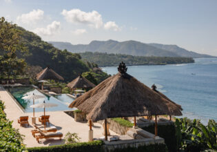 The main pool at Amankila in Bali
