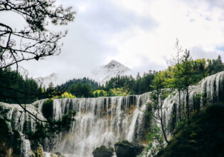 Cascading falls at Black Mountain Valley in China
