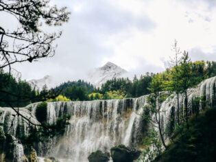 Cascading falls at Black Mountain Valley in China