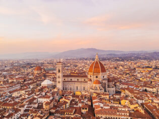 View of the city of Florence in Italy