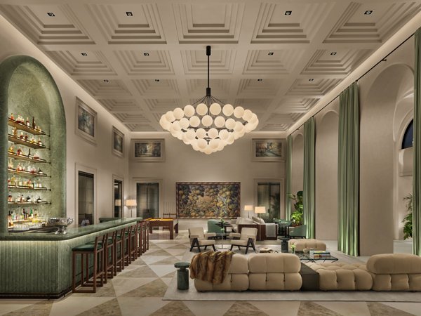 the Lobby Bar at The Lake Como EDITION hotel in Italy