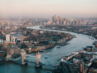 aerial shot of london