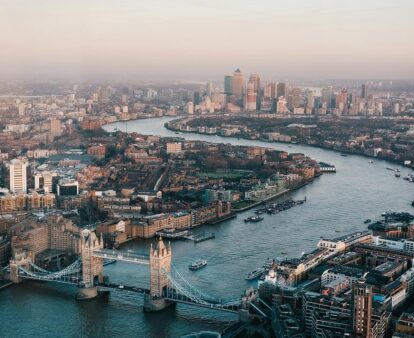 aerial shot of london