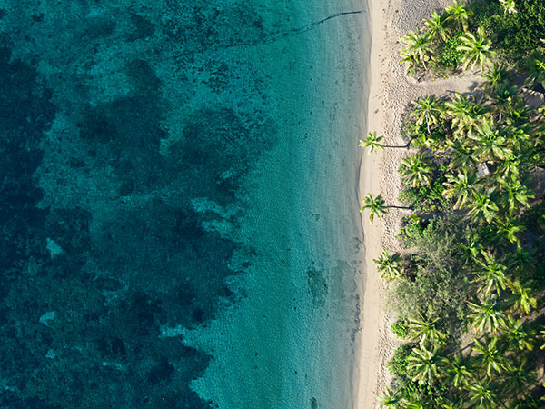 aerial of Barefoot Manta Island Resort fiji
