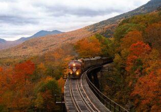 train travelling in New Hampshire, United States