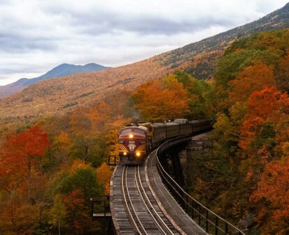train travelling in New Hampshire, United States