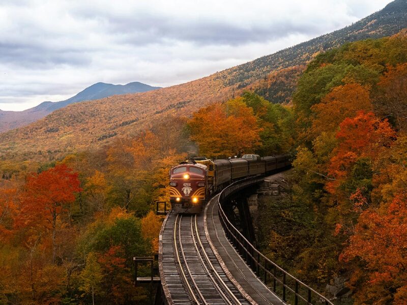 train travelling in New Hampshire, United States