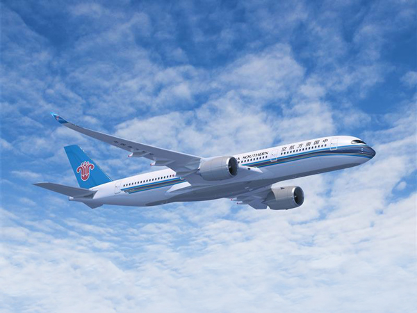 China Southern Airlines plane in the sky