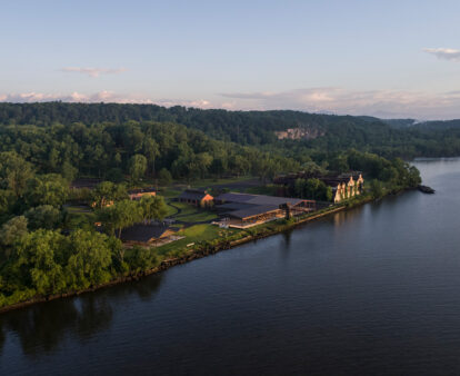 Aerial view of Hutton Brickyards retreat accommodation