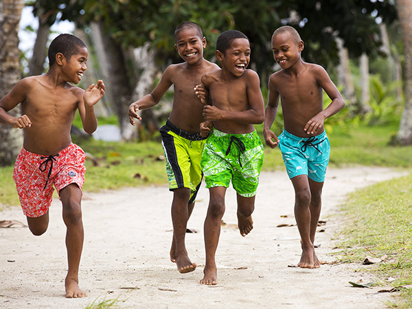 boys in a fiji village
