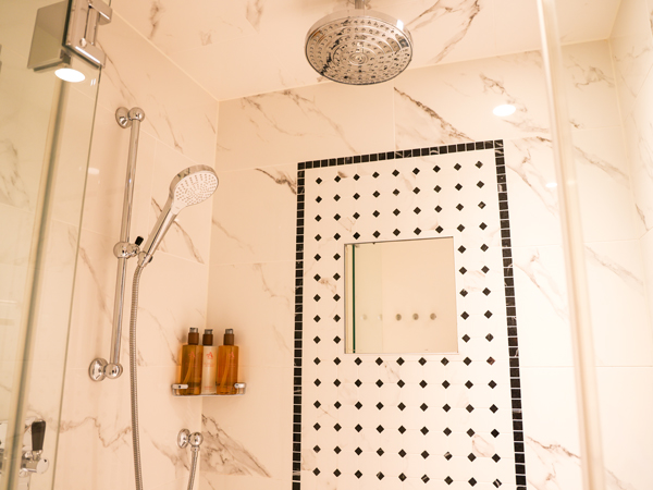 Virgin Hotels London-Shoreditch shower in Grand Chamber King room