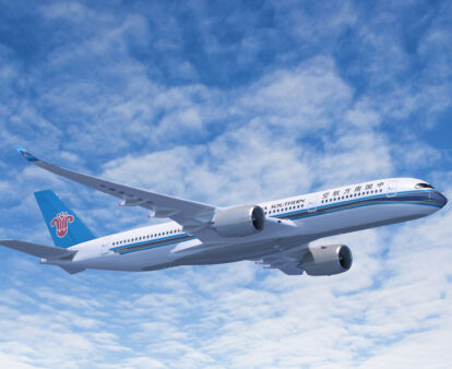 China Southern Airlines plane in the sky