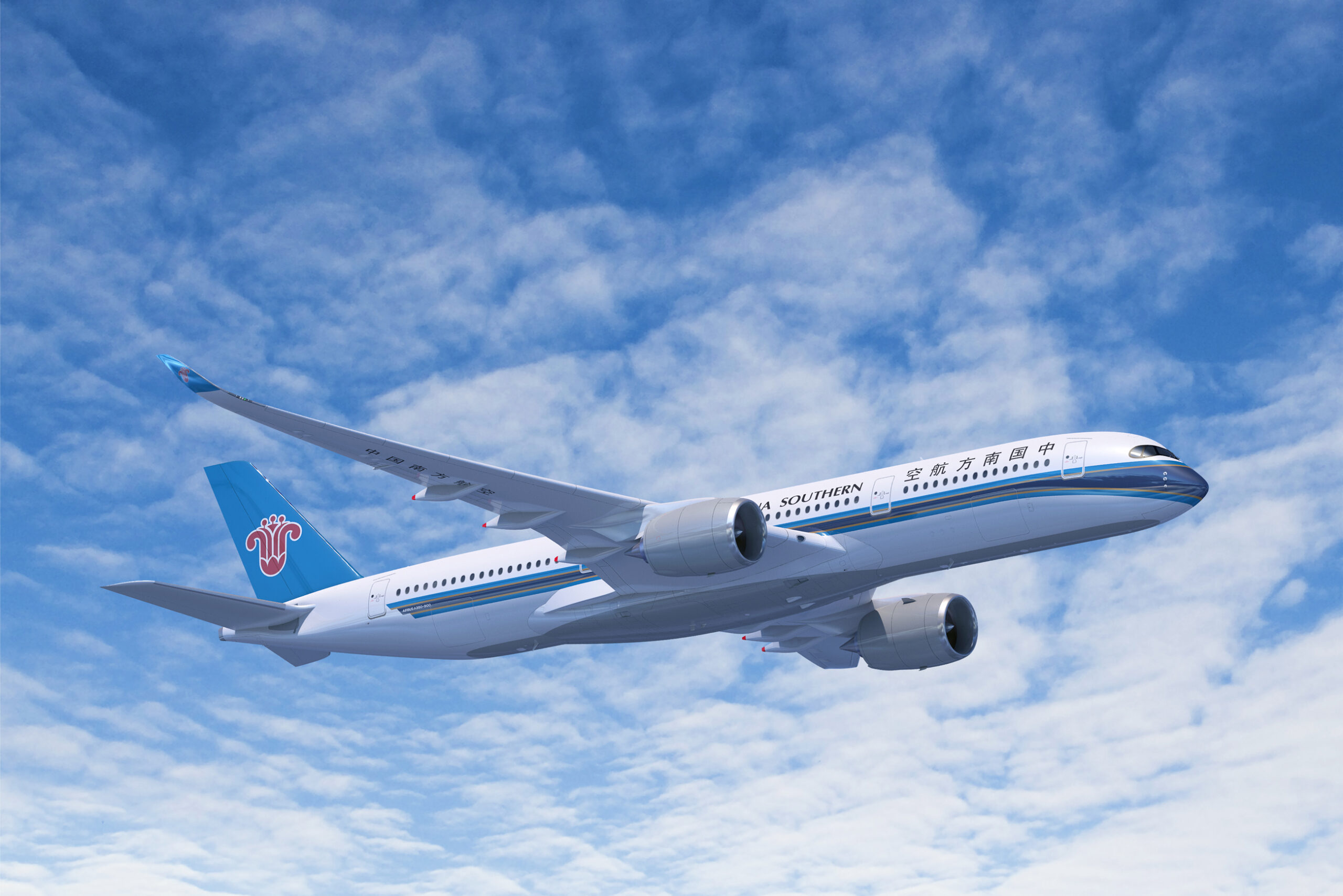 China Southern Airlines plane in the sky