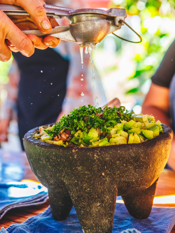 preparing salsa in los cabos