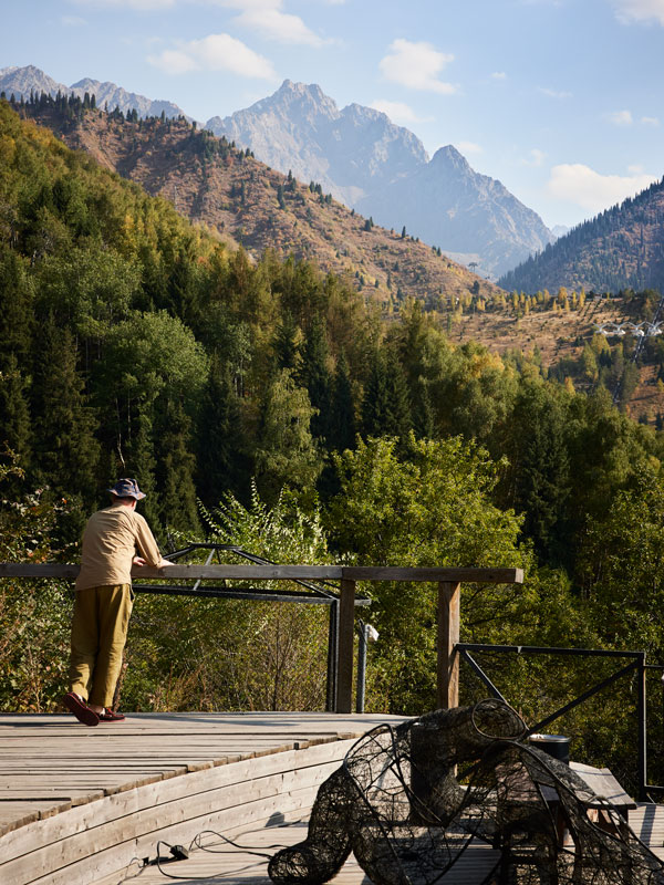 mountain views at Auyl restaurant, Almaty