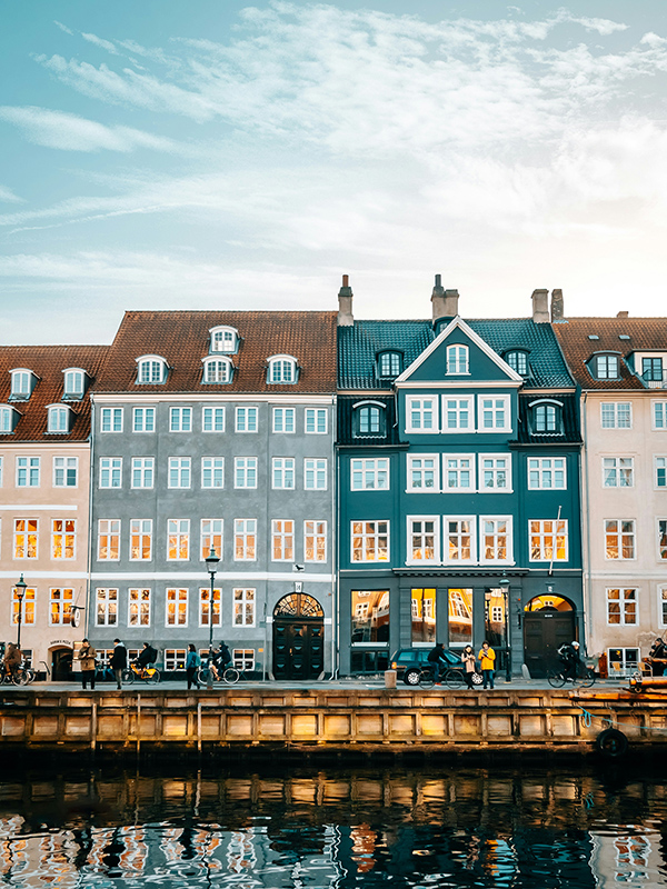 Colourful, charming houses line Copenhagen&rsquo;s canals.