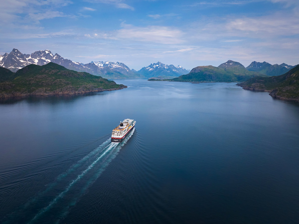 the Hurtigruten cruise from above