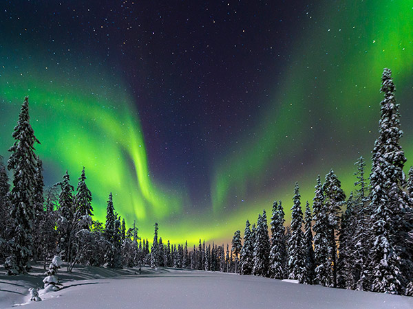 northern lights over Finland Lapland
