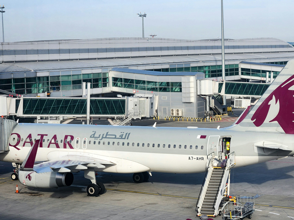 Qatar Airways plane at airport