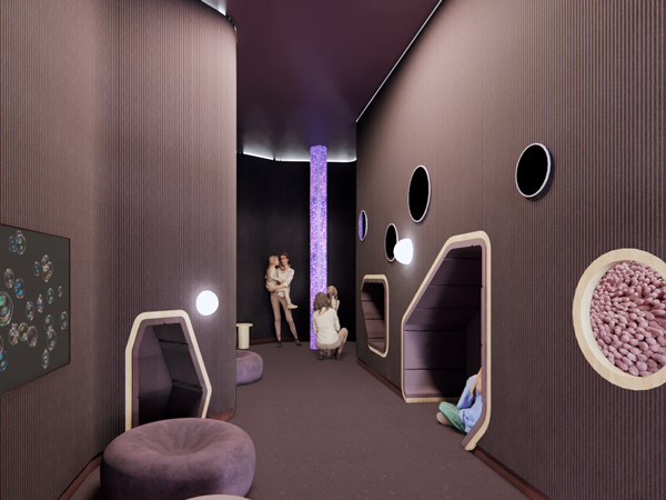 A render of Adelaide Airport's sensory room
