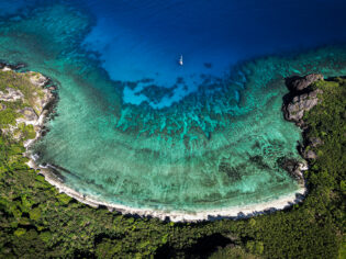 Aerial shot of the Yasawa Islands in Fiji.