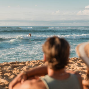 watching a surfer at Sunset Beach, Oahu