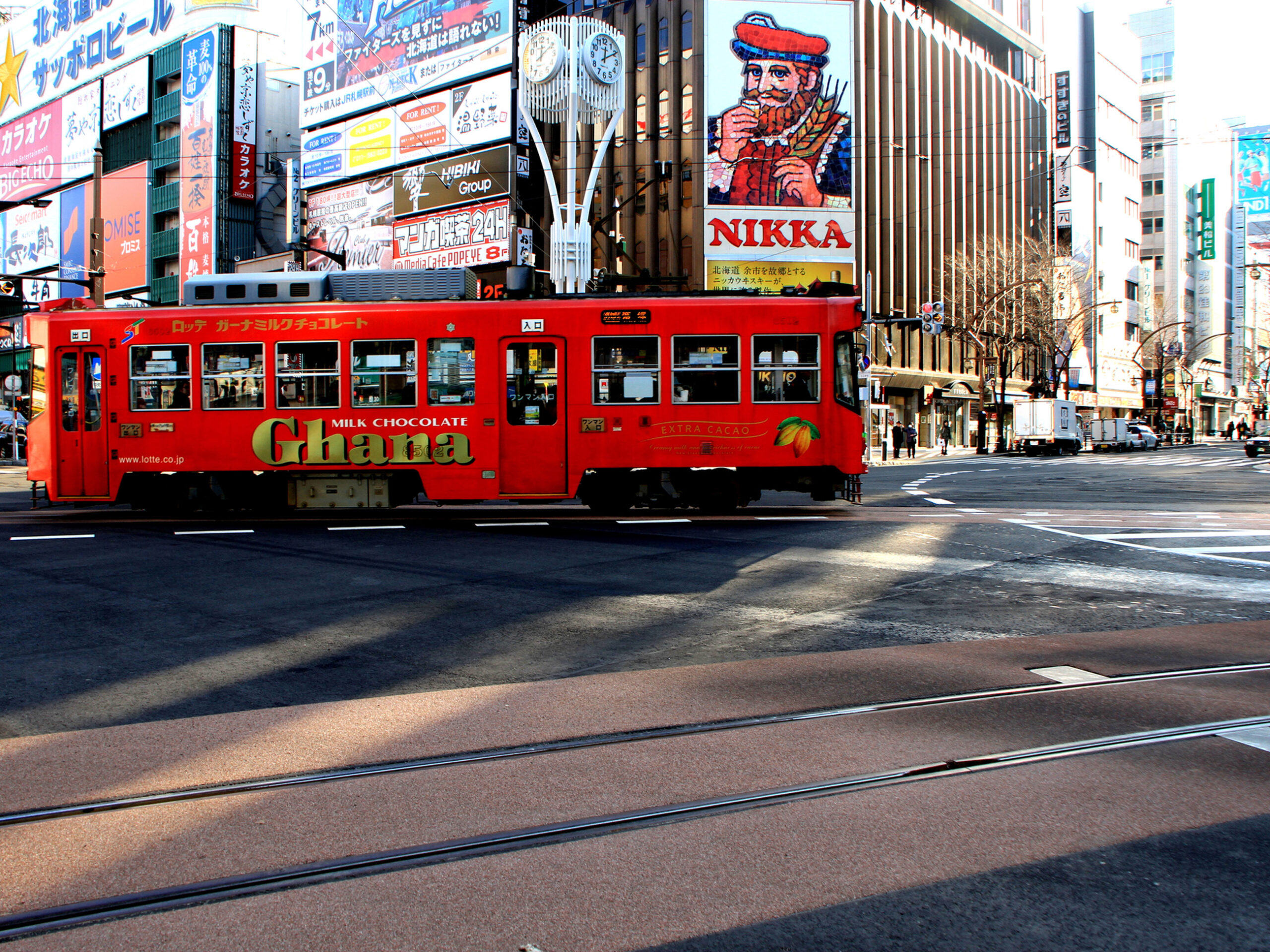 a city tram in Sapporo