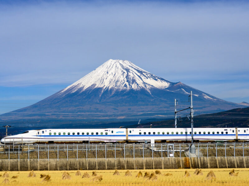 Fuji Mountain and Shinkansen Bullet Train
