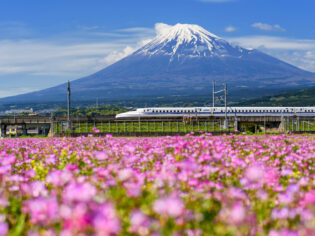 Shinkansen bullet train in Japan