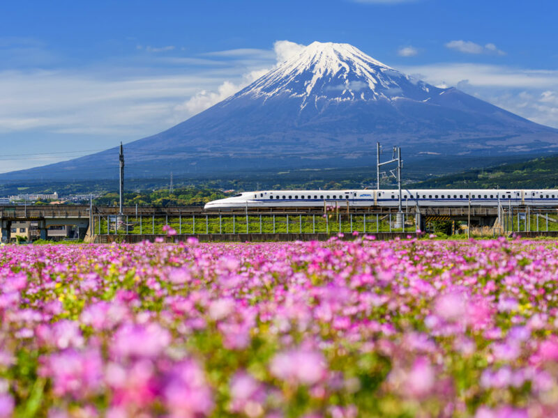Shinkansen bullet train in Japan