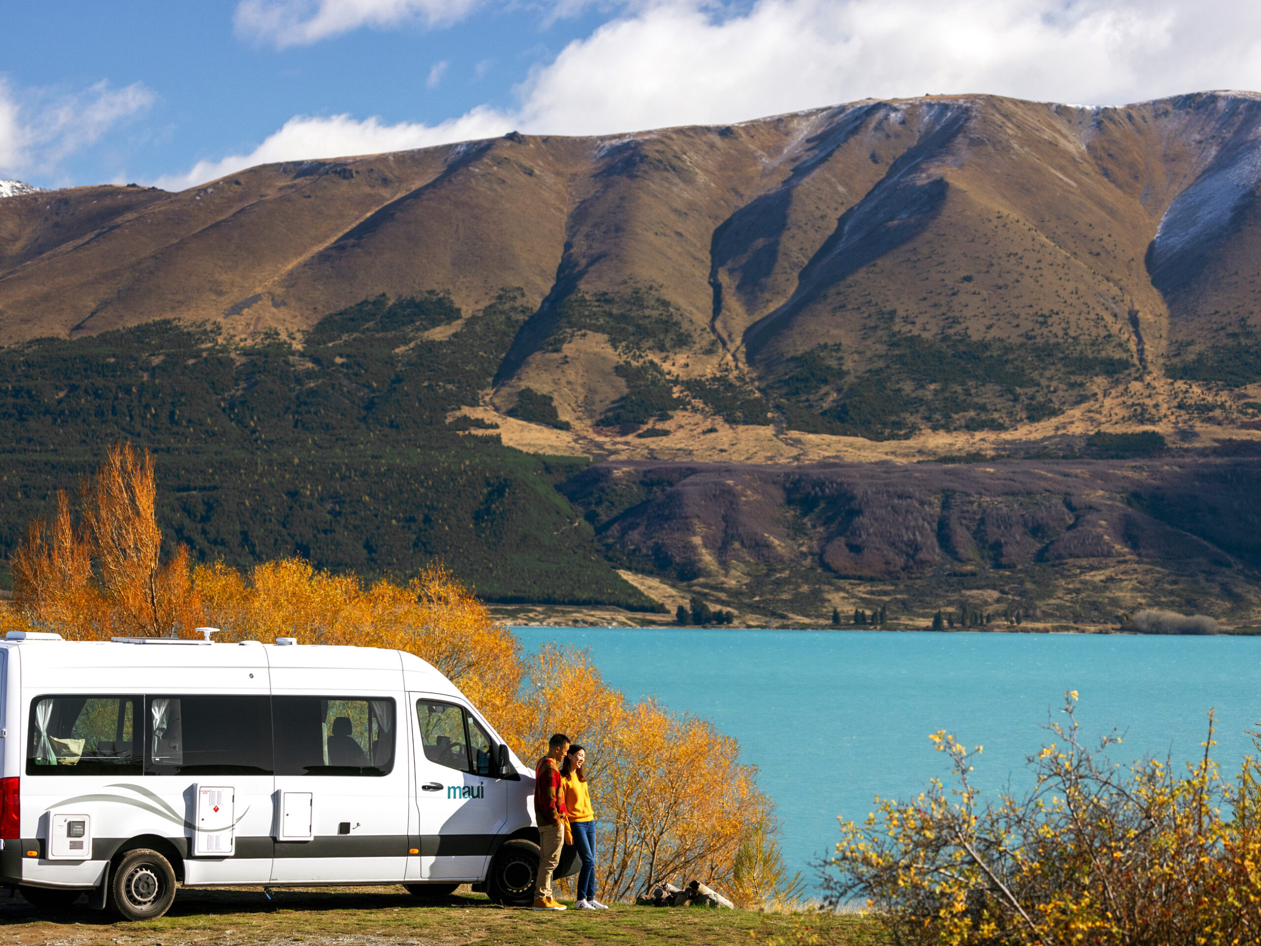 a Maui Ultima campervan at Lake Pukaki, Canterbury