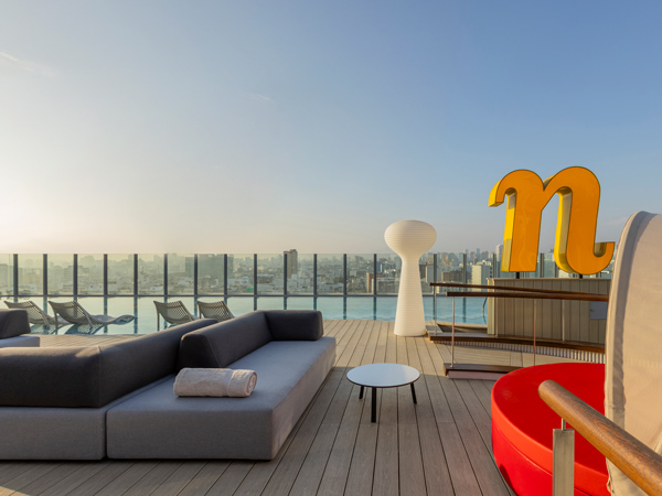 Nhow Lima Hotel's swimming pool terrace