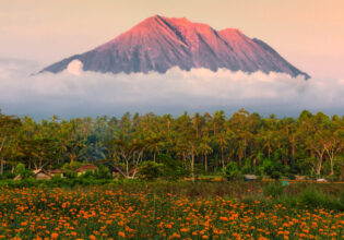 Mount Agung as seen from Gumitir Garden, Bali