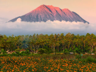 Mount Agung as seen from Gumitir Garden, Bali