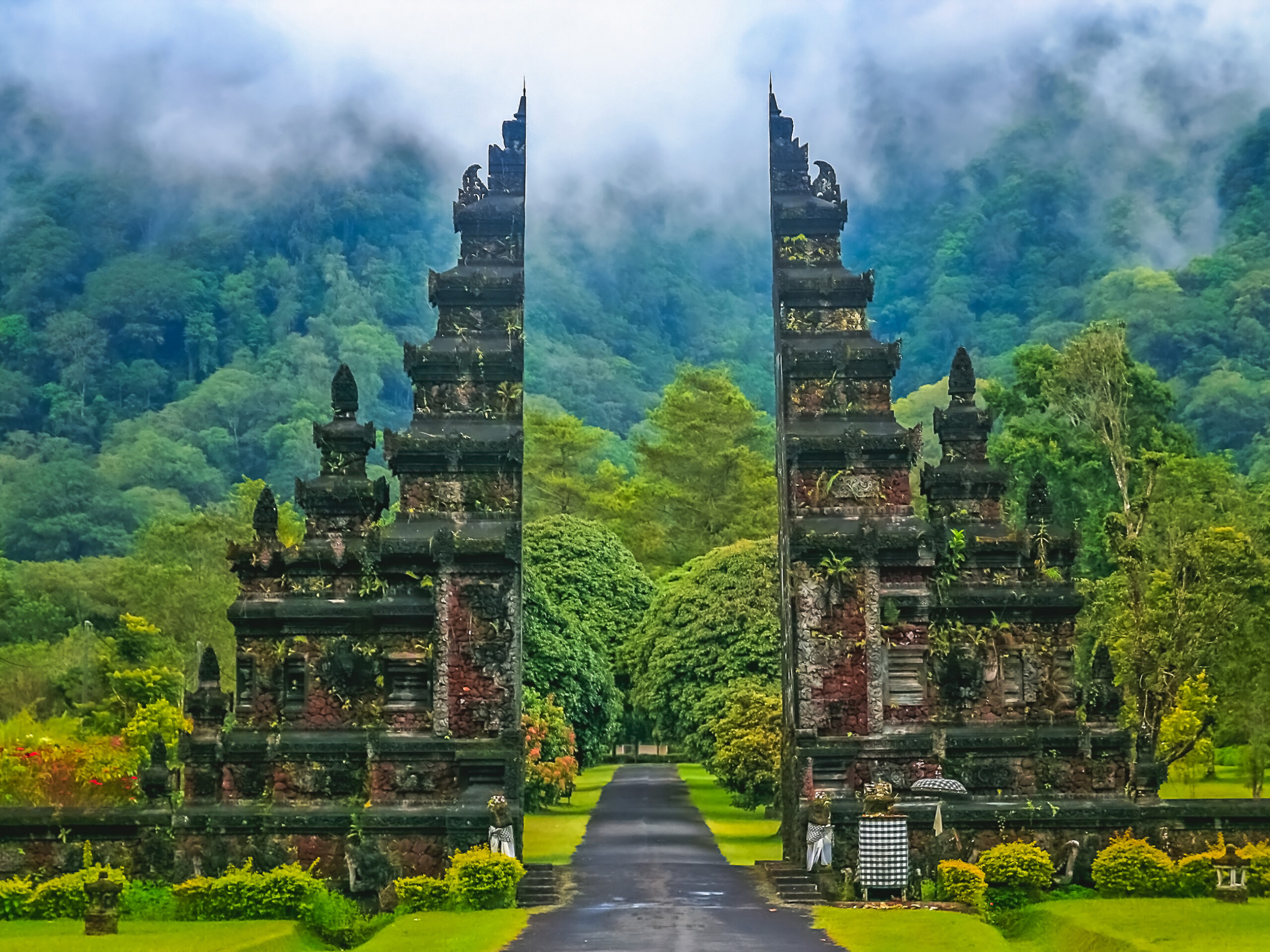 gates to one of the Hindu temples in Bali in Indonesia