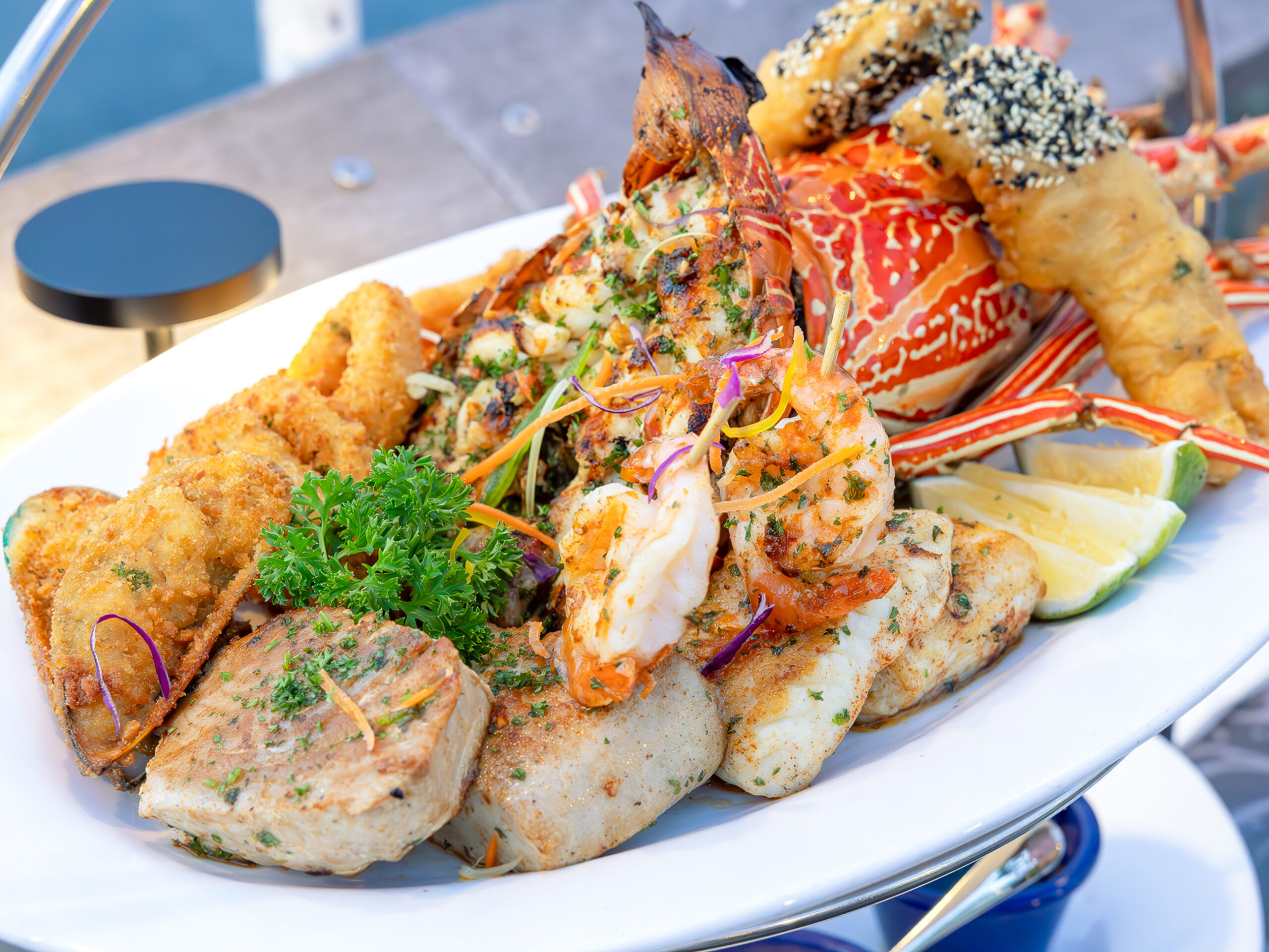 a seafood platter at Bonefish Fiji