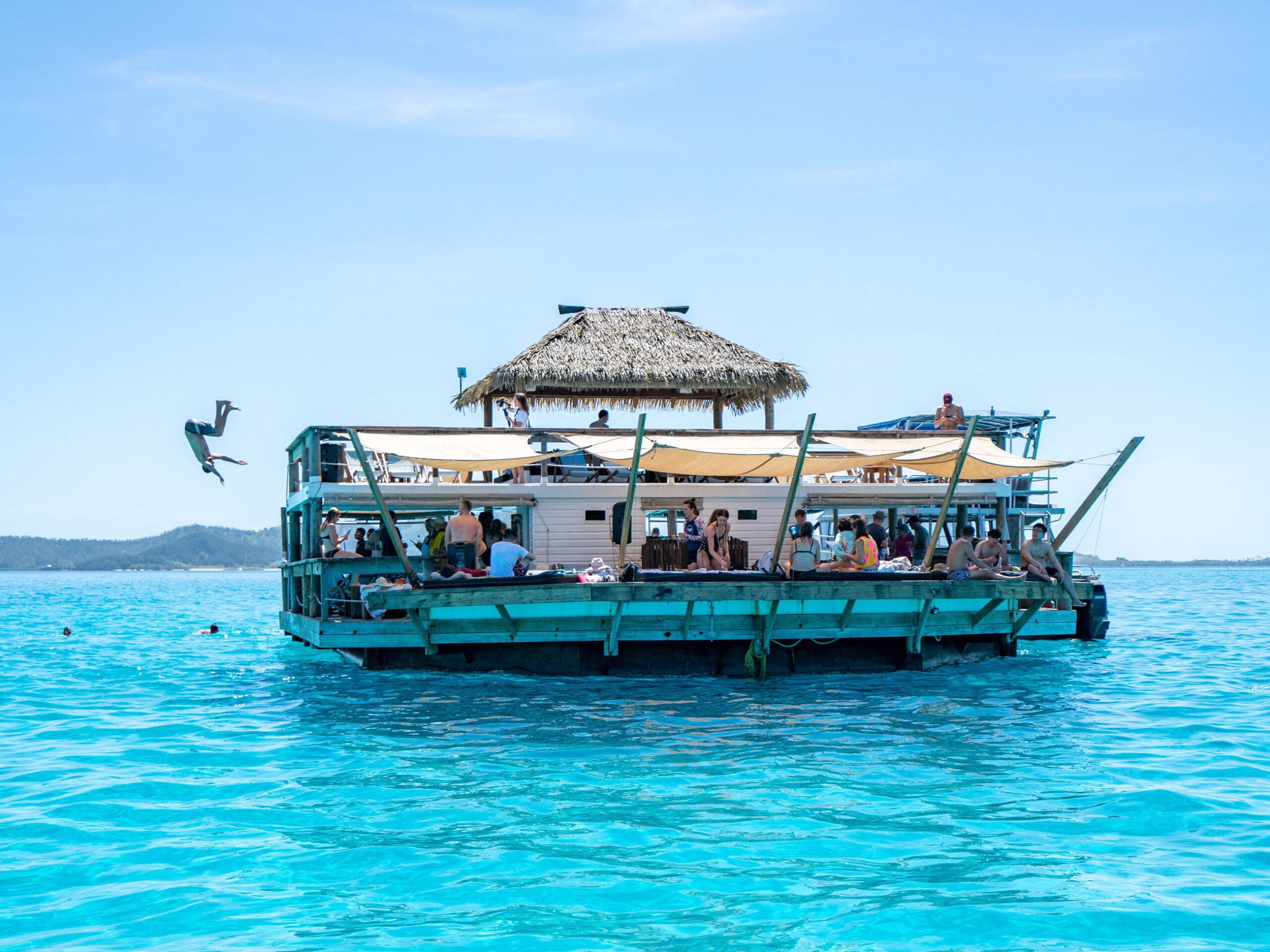 the floating club at Cloud 9, Denarau Island in Fiji