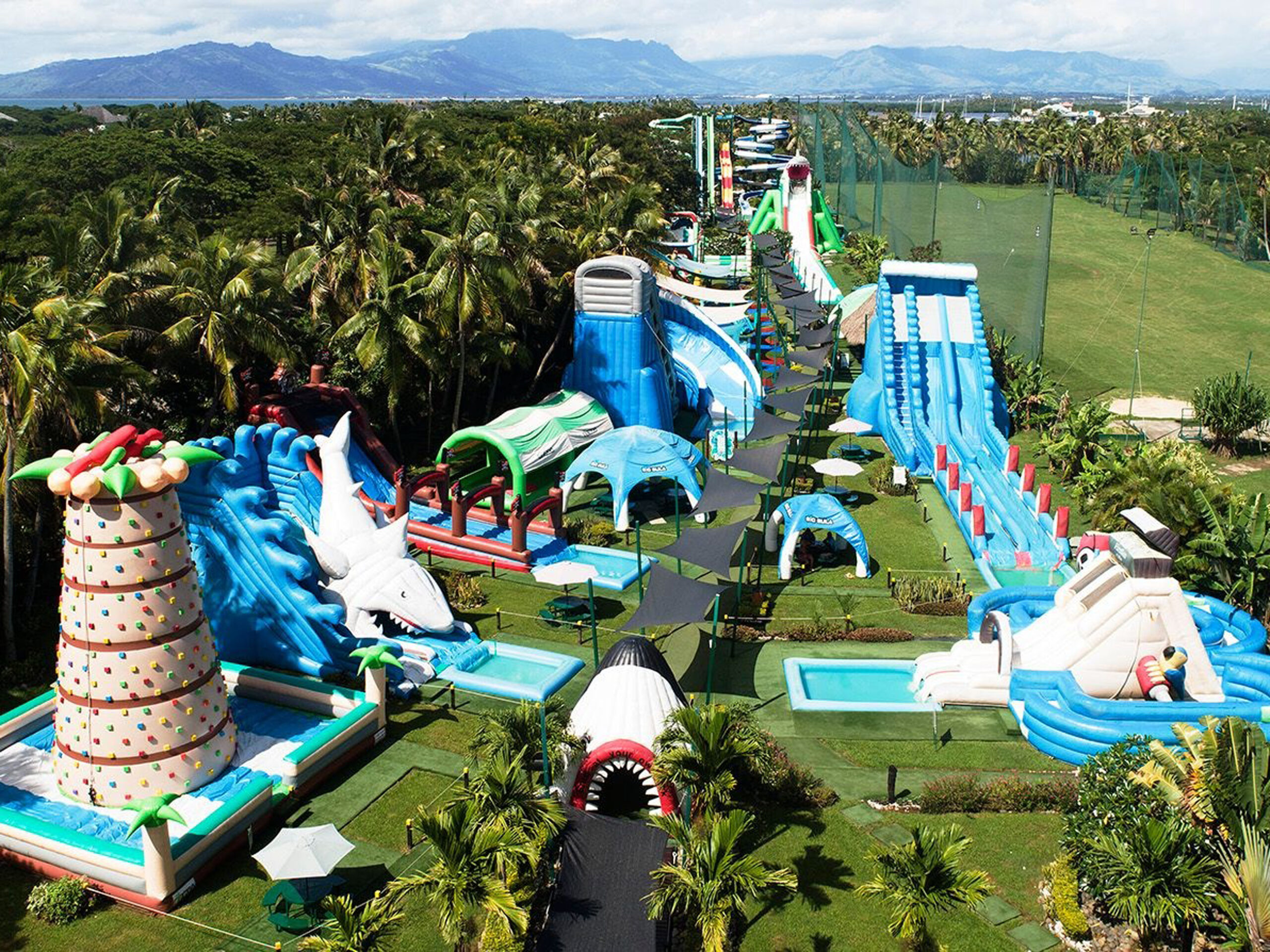 the Big Bula Waterpark in Fiji