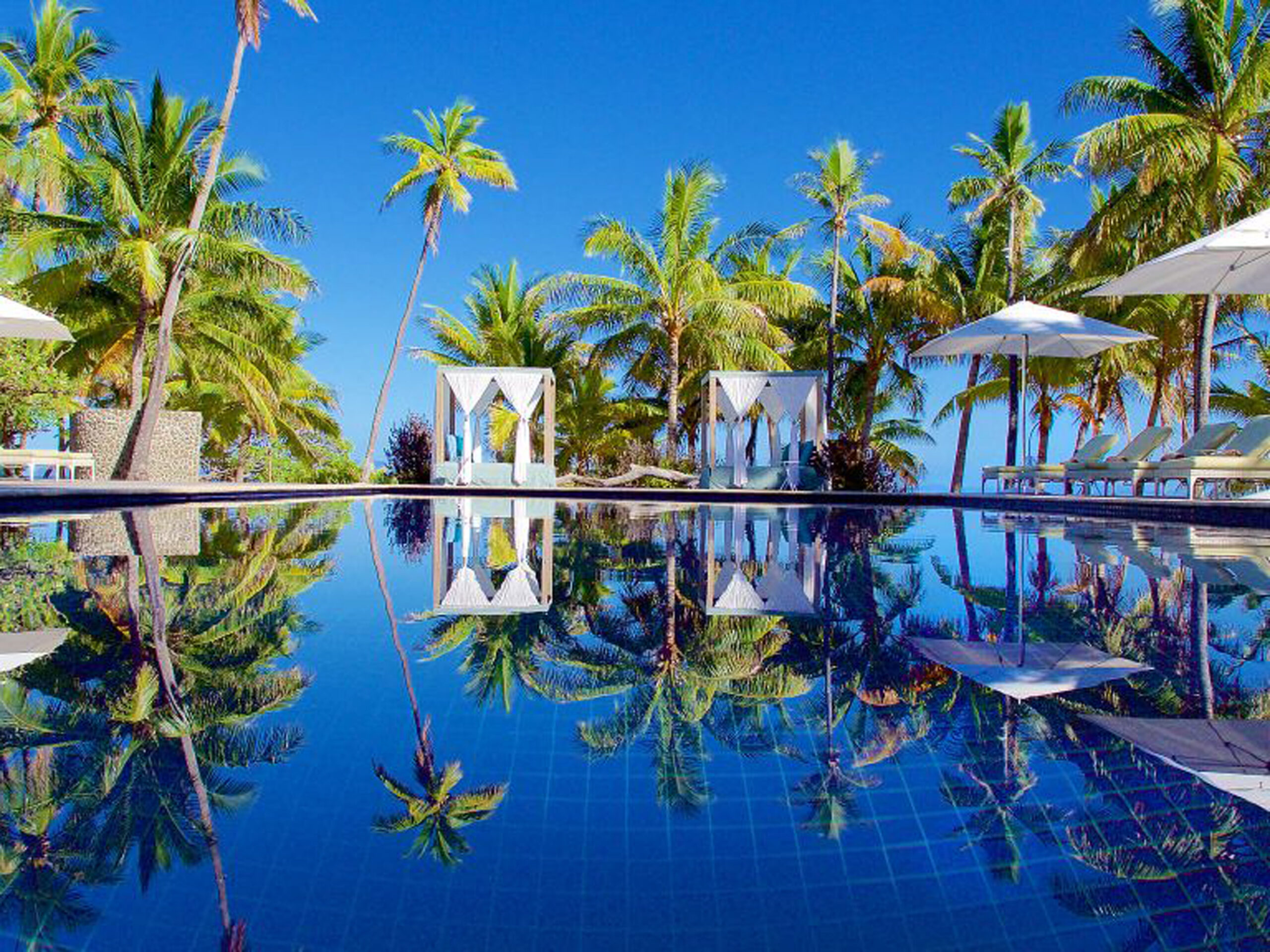the pool at VOMO Fiji