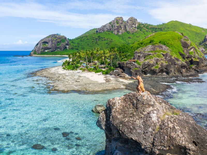Warrior welcome at Kuata Island, Fiji