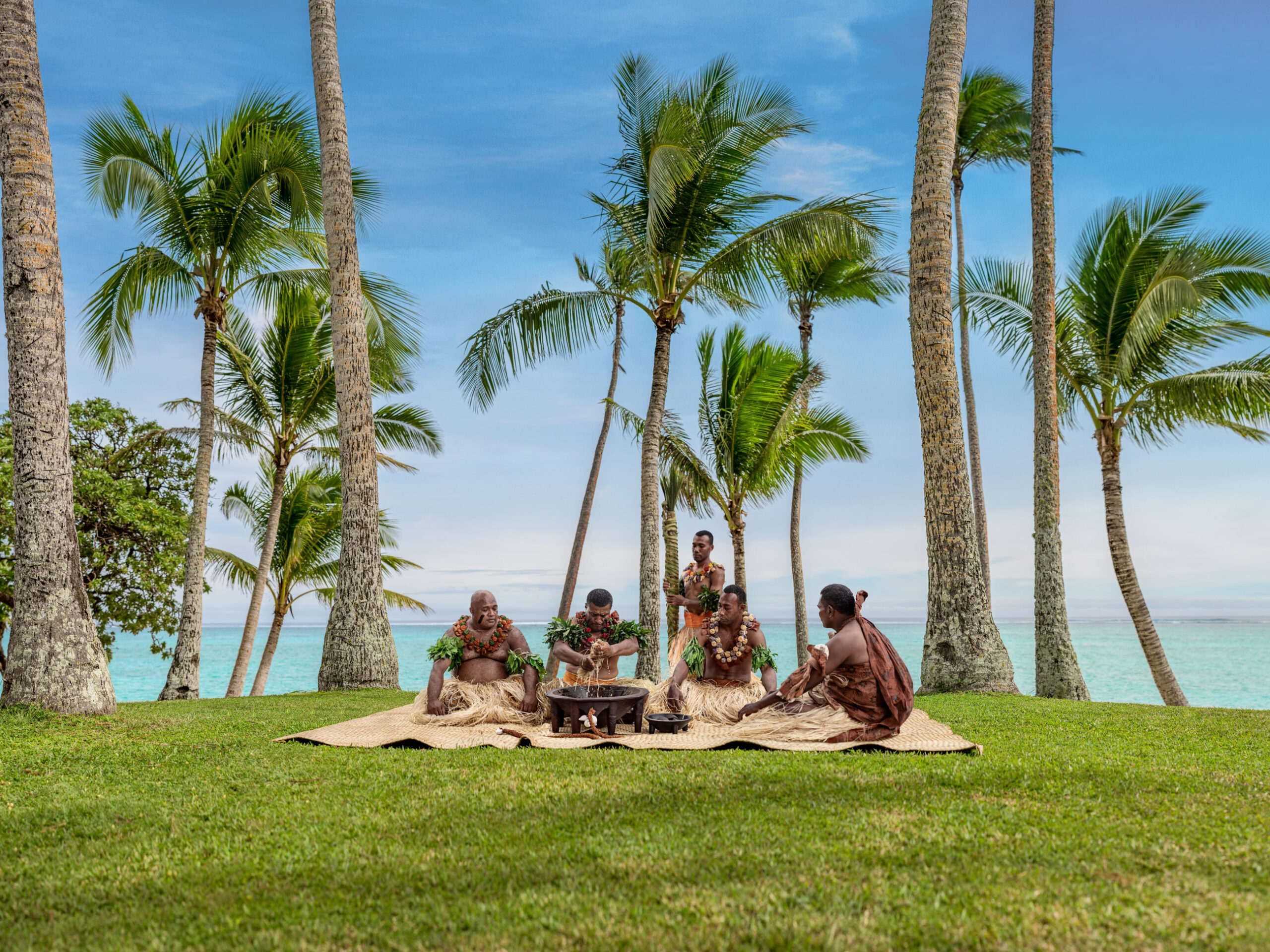 a kava ceremony on Tivua Island, Fiji