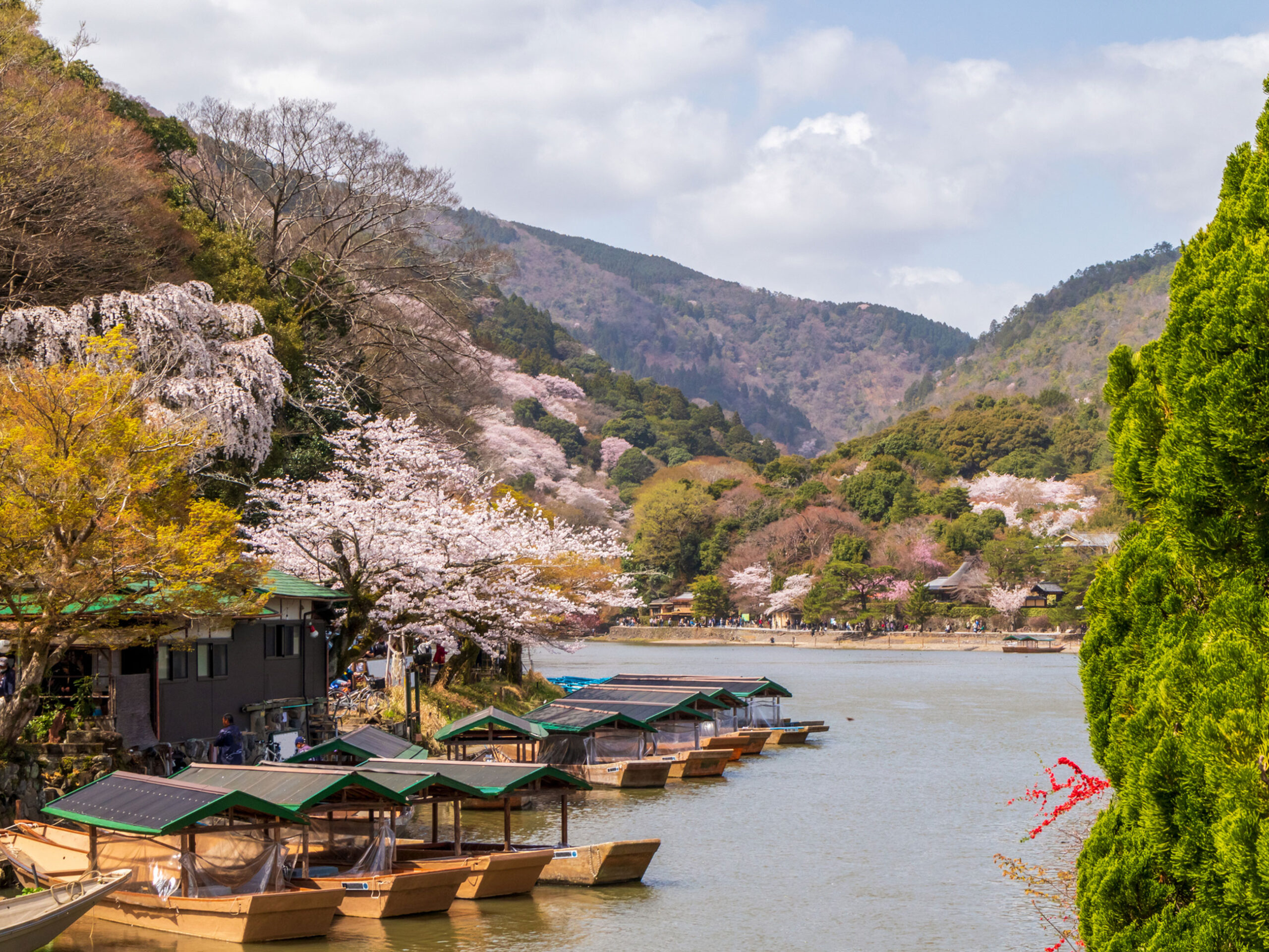 Katsura River in the Kameyama Park in Arashiyama, Kyoto