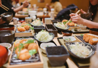 Tonkatsu group dining in Japan