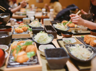 Tonkatsu group dining in Japan