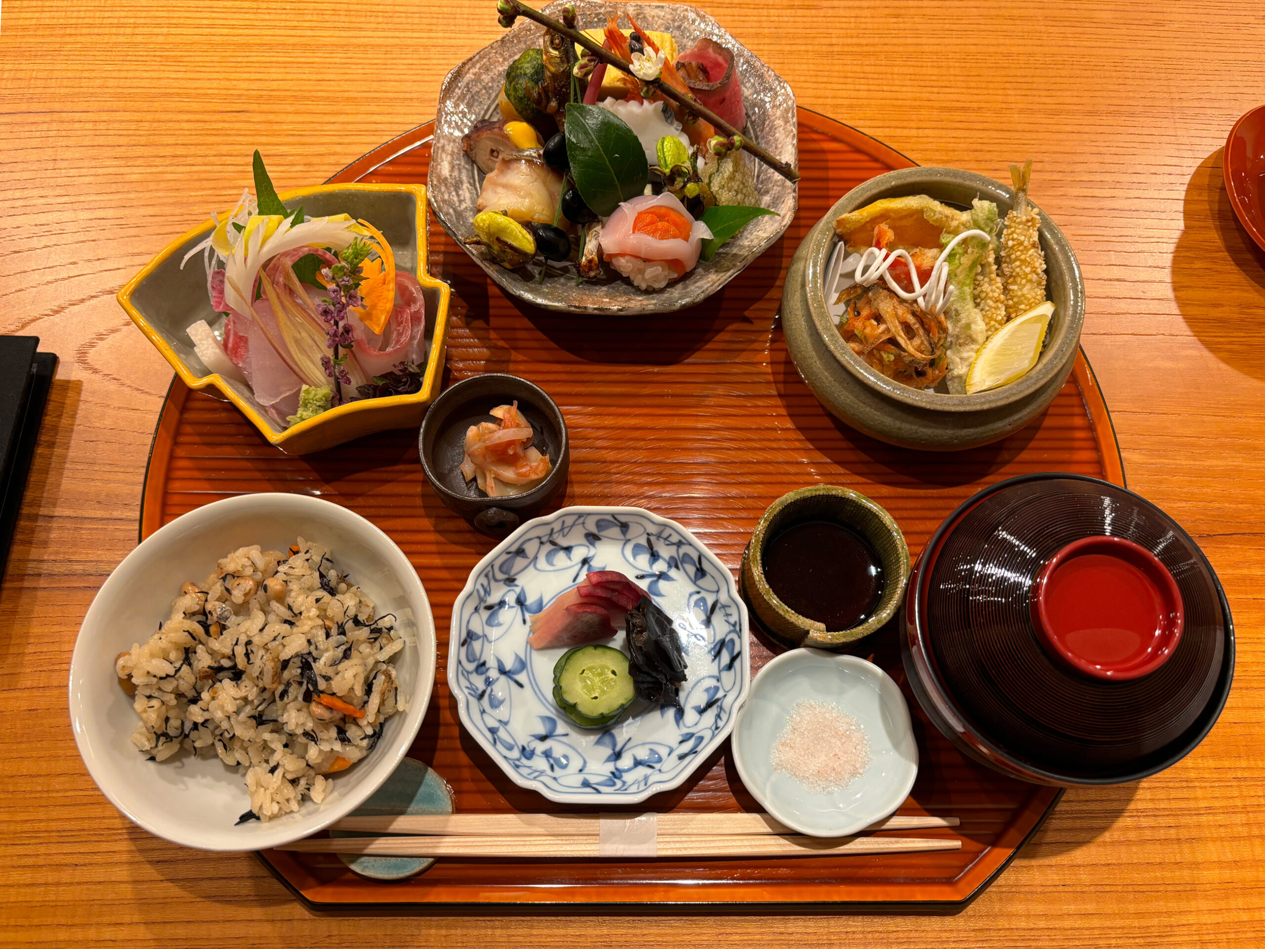 a Japanese lunch set in a Kyoto restaurant