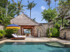 an oceanview villa with a pool at Oberoi Bali