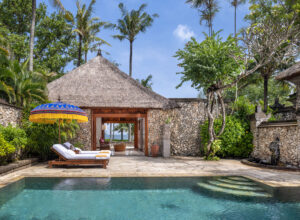 an oceanview villa with a pool at Oberoi Bali